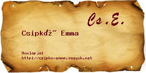 Csipkó Emma névjegykártya